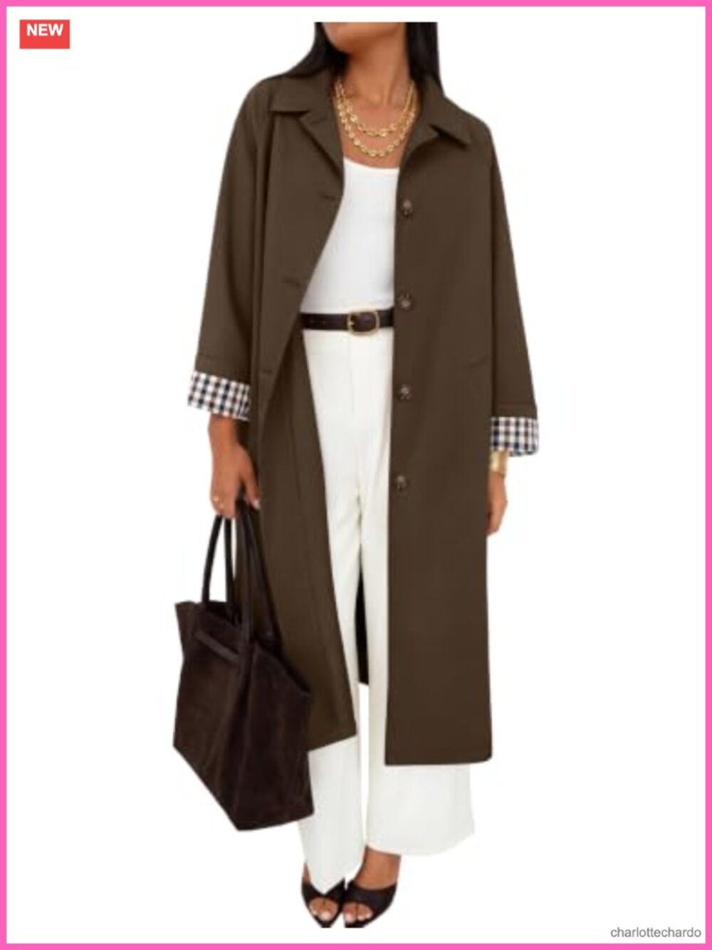 Oversized Women's Trench Coat - Windproof Single Breasted Lapel